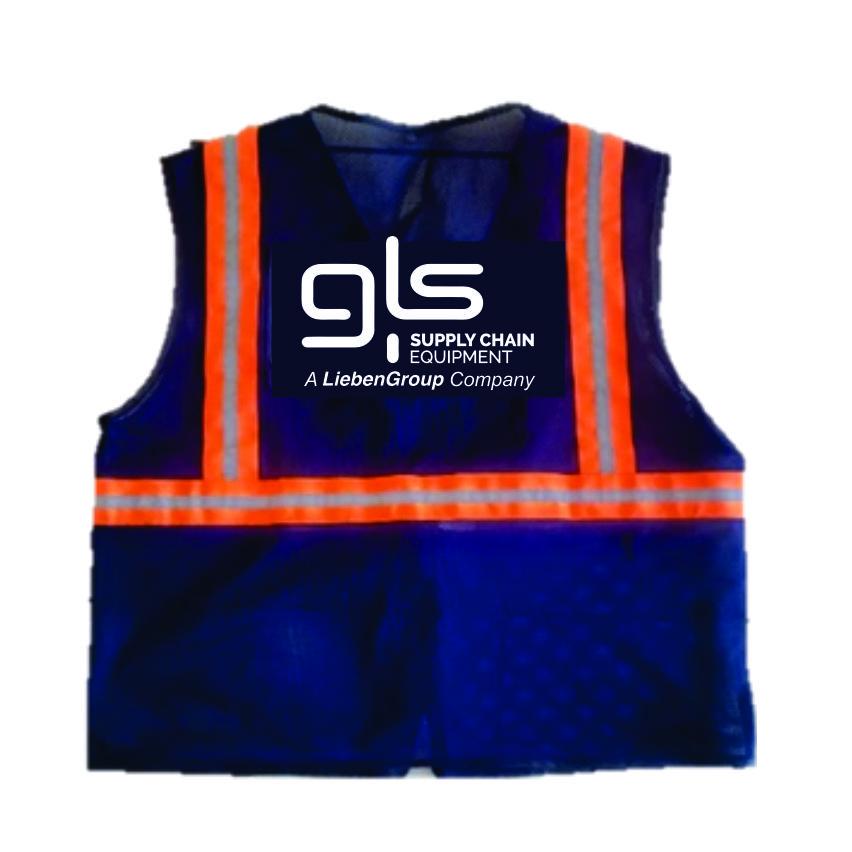 Navy Mesh Vest With Orange Reflective